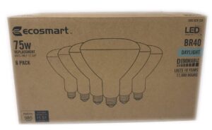 ecosmart 75w led br40 dimmable floodlights daylight 6-pack