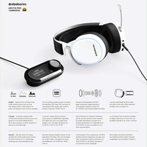 SteelSeries Arctis Pro + GameDAC Wired Gaming Headset - Certified Hi-Res Audio - Dedicated DAC and Amp - for PS5/PS4 and PC - White