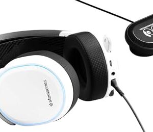 SteelSeries Arctis Pro + GameDAC Wired Gaming Headset - Certified Hi-Res Audio - Dedicated DAC and Amp - for PS5/PS4 and PC - White