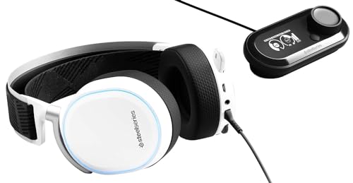 SteelSeries Arctis Pro + GameDAC Wired Gaming Headset - Certified Hi-Res Audio - Dedicated DAC and Amp - for PS5/PS4 and PC - White