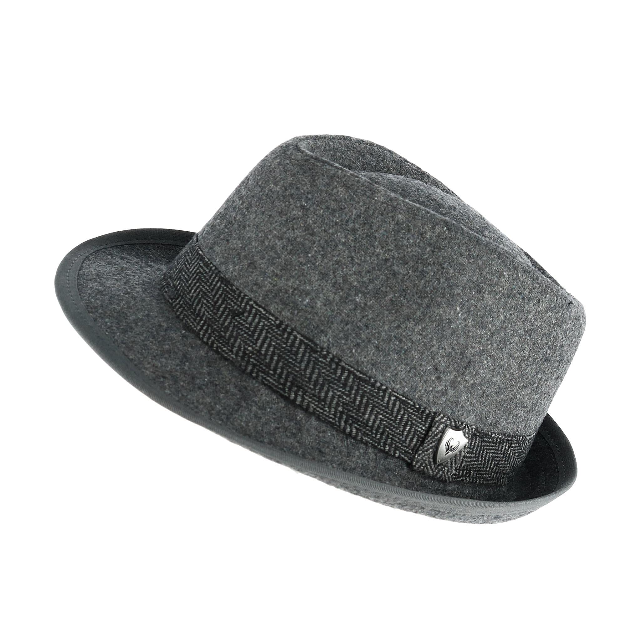 Ascentix Men’s Fedora, 2” Brim, Timeless Classic, Size 22 ¾” - 23 ⅛”, L, Grey