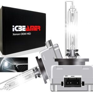 ICBEAMER 6000K D1R D1C D1S Xenon HID Direct Replacement Replace OEM FACTORY Headlight Low Beam light bulbs Diamond White