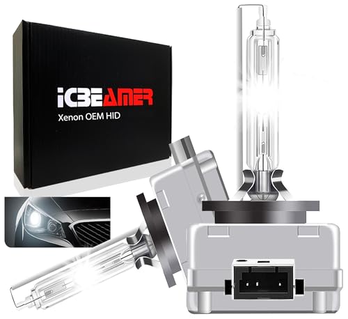 ICBEAMER 6000K D1R D1C D1S Xenon HID Direct Replacement Replace OEM FACTORY Headlight Low Beam light bulbs Diamond White