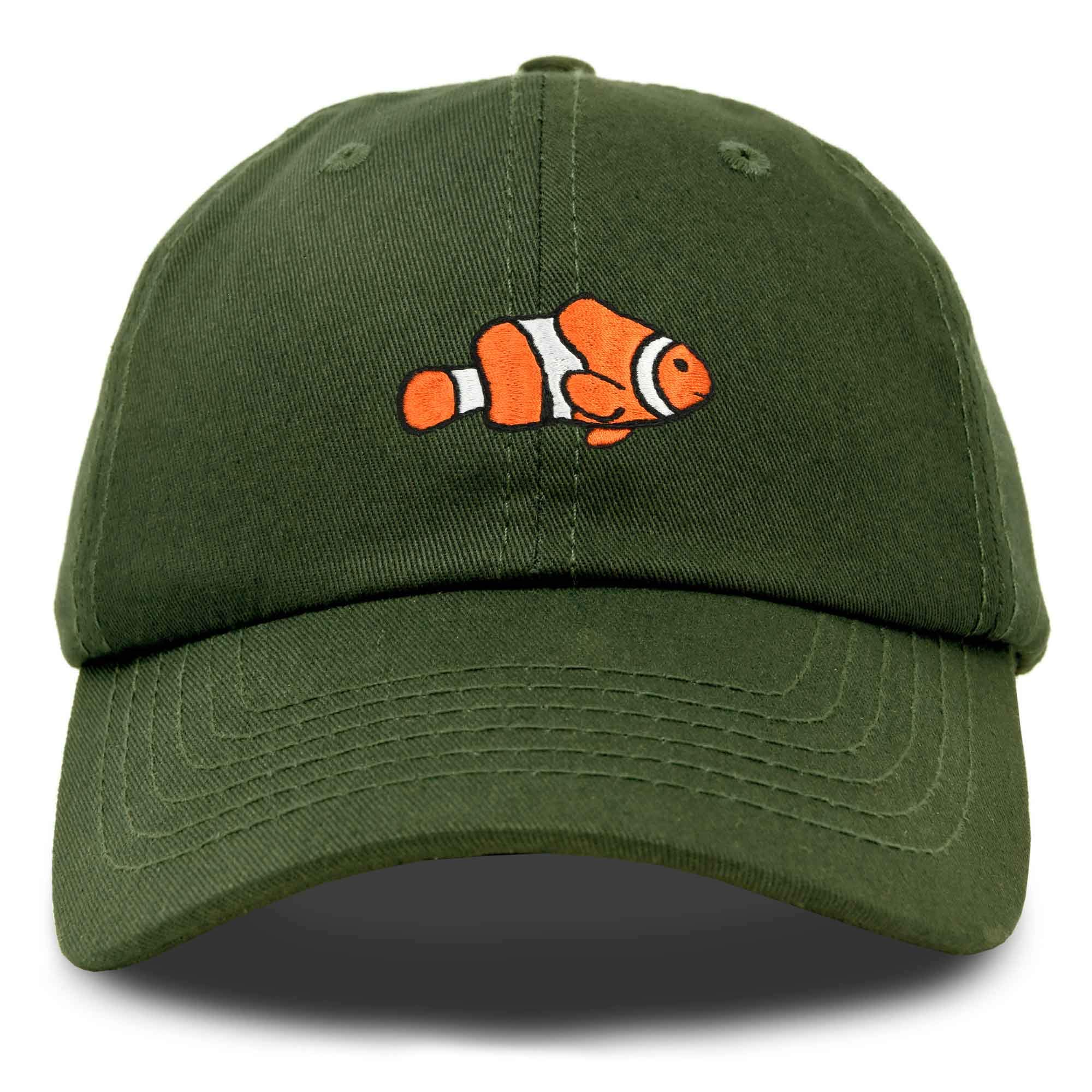 DALIX Clownfish Baseball Cap Tropical Dad Hat for Men Women's Hats in Olive