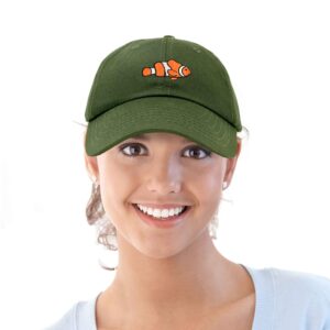 DALIX Clownfish Baseball Cap Tropical Dad Hat for Men Women's Hats in Olive