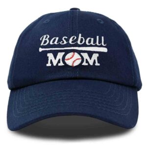 dalix baseball mom embroidered dad cap cotton hat women in navy blue