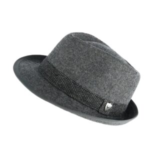 Ascentix Men’s Fedora, 2” Brim, Timeless Classic, Size 22” - 22 ⅜”, M, Grey