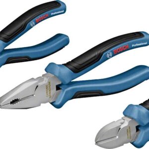 Bosch Professional Three-Part Pliers Set (Combination Pliers, Needle-Nose Pliers and Side Cutters, with L-BOXX Inlay)