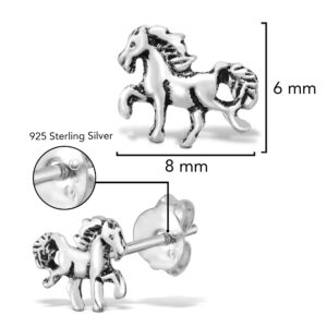 AeraVida Majestic Wild Stallion Horse Sterling Silver Stud Earrings