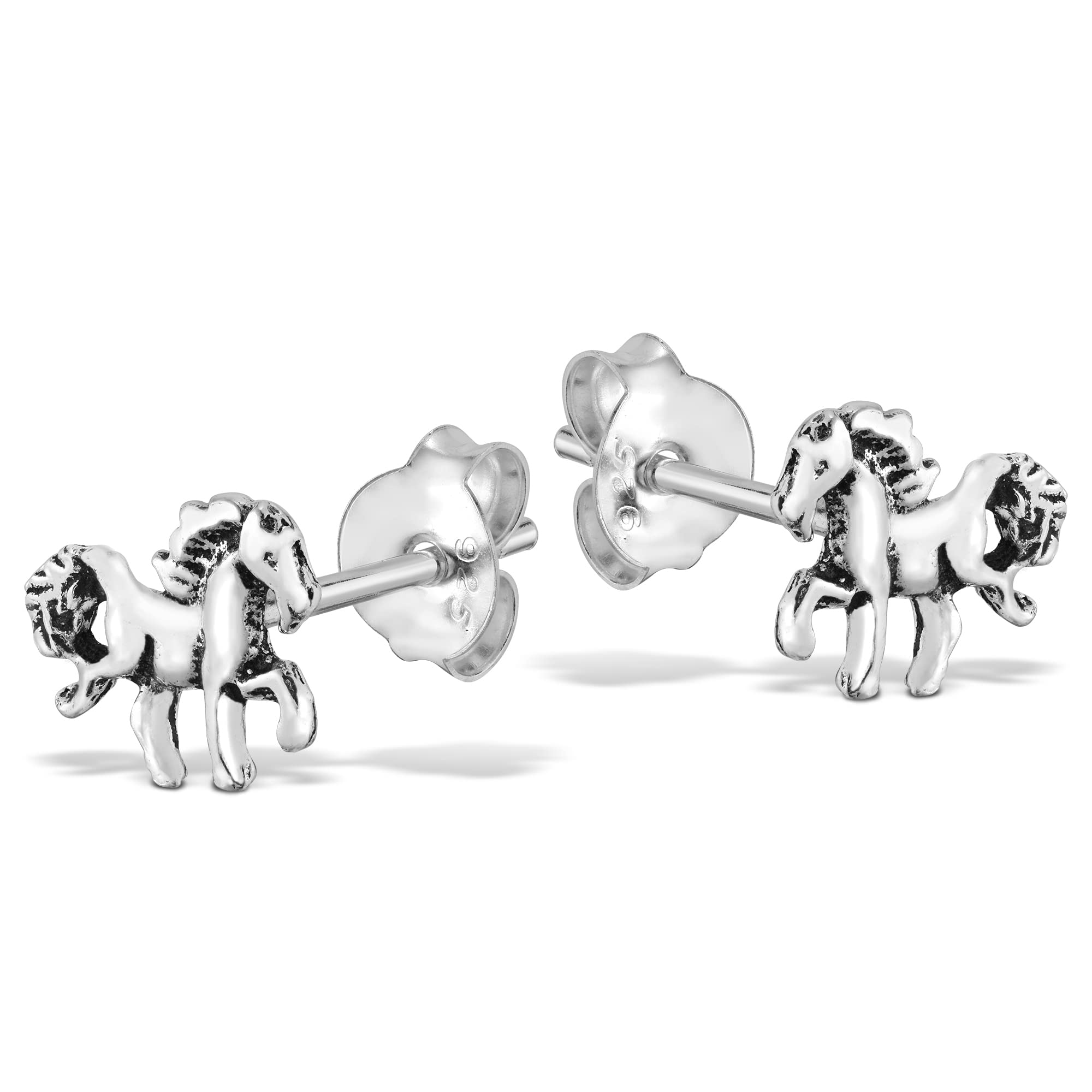 AeraVida Majestic Wild Stallion Horse Sterling Silver Stud Earrings