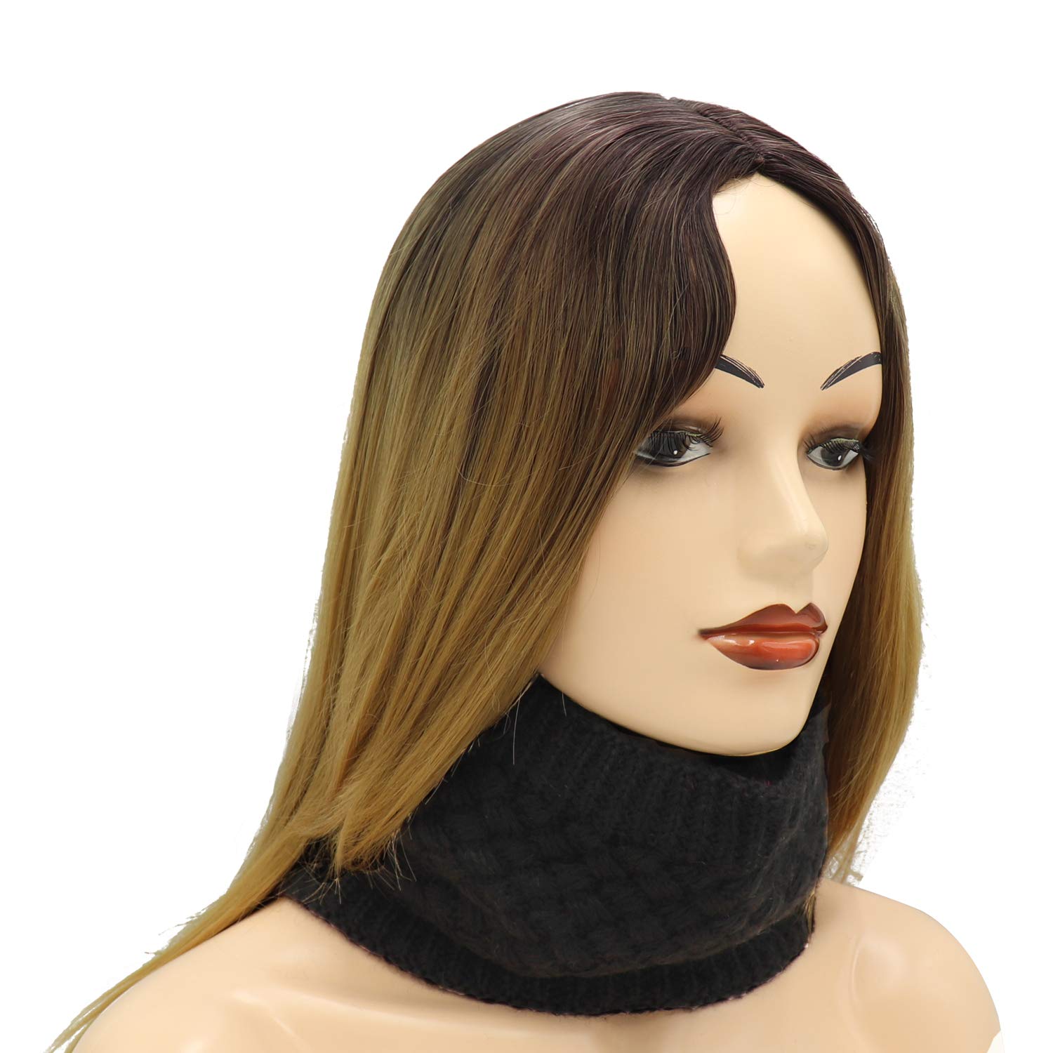 Aiphamy Winter Fleece Lined Knitted Neck Warmer Scarf Neck Gaiter for Women Mens Teens (1, Black)