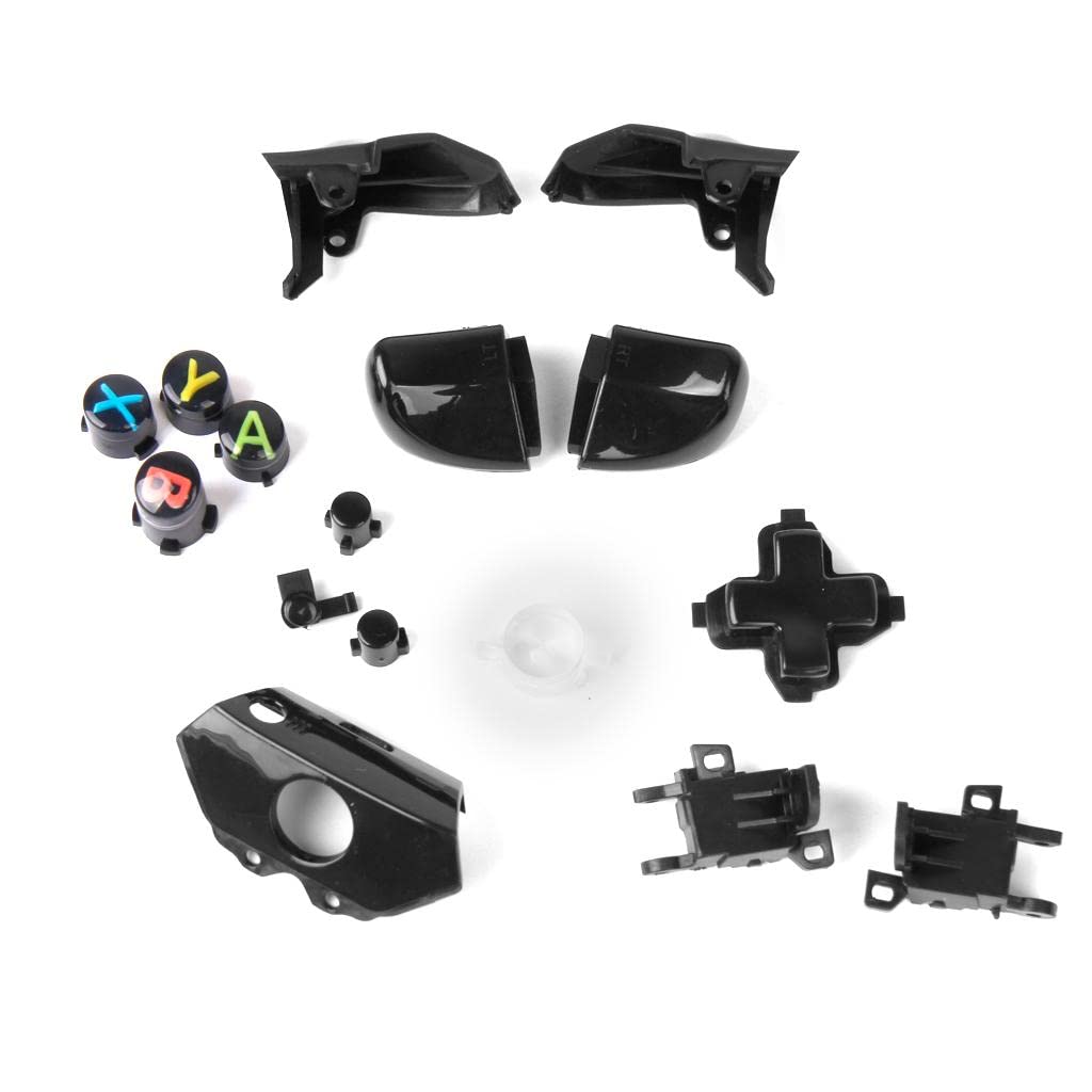 D DOLITY Replacement Shell Kit Front Rear Face Buttons Set for Controller Parts - Black