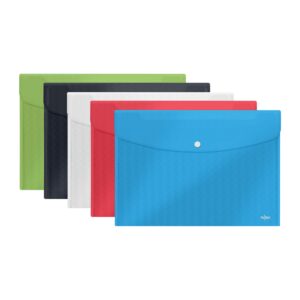 rexel 2115672 a4 fc popper wallet - assorted colours