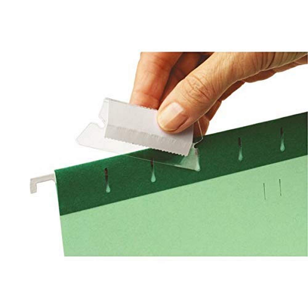 Rexel Tabs and Labels for Rexel Classic Suspension Files, Clear/White, Pack of 25, 2115596