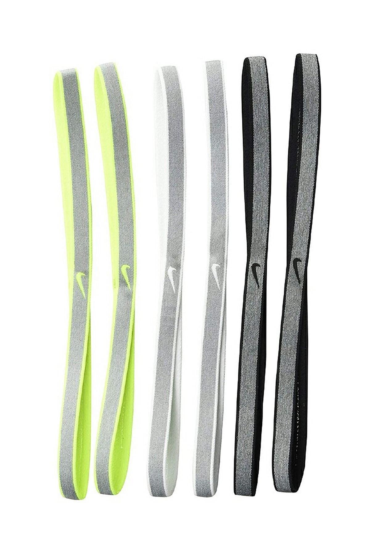 Nike Heathered Headbands 6PK Black/White/Volt OSFM