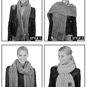 C.C Women's Ultra Soft Chenille Ribbed Thick Warm Knit Shawl Wrap Scarf-New Olive