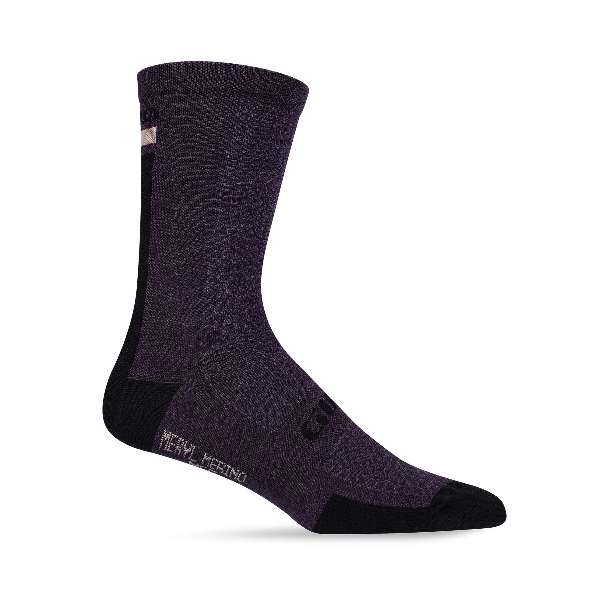 Giro HRc+ Merino Wool Cycling Nylon-Reinforced Toe Socks - Dusty Purple/Black (2023), X-Large