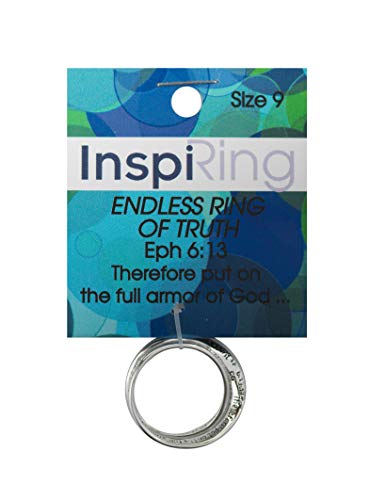 Ephesians 6:13 Silver Plated Women's Double Mobius Ring Size 9