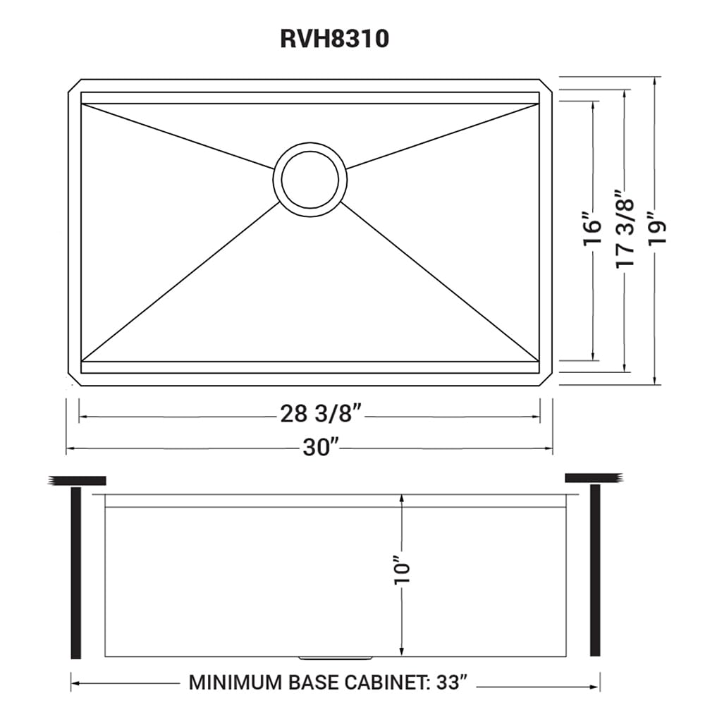 Ruvati 30-inch Workstation Ledge Undermount 16 Gauge Stainless Steel Kitchen Sink Single Bowl - RVH8310