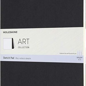 Moleskine Art Sketch Pad, Soft Cover, Square (7.5" x 7.5") Plain/Blank, Black, 48 Pages