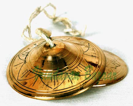 Handmade Brass Cymbals/Kartal/Manjira/Chimes Bell Metal for Kirtan | Vrindavan Bazaar (5 inch)