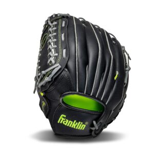 Franklin Sports Baseball and Softball Glove - Field Master - Baseball and Softball Mitt Black, 12.0"