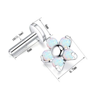 GAGABODY G23 Titanium 16G Cartilage Studs Opla Flower Prong Set Helix Tragus