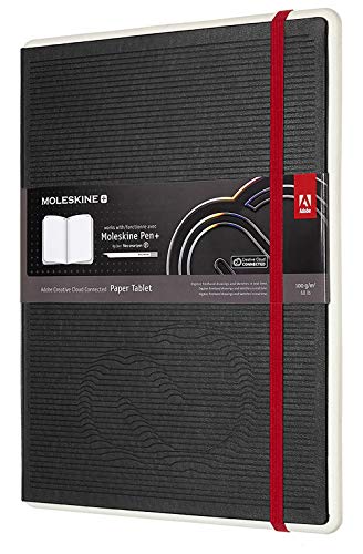 Moleskine Adobe Creative Cloud Paper Tablet, Extra Large, Black, Hard Cover (7.5 x 9.75) 176 Pages