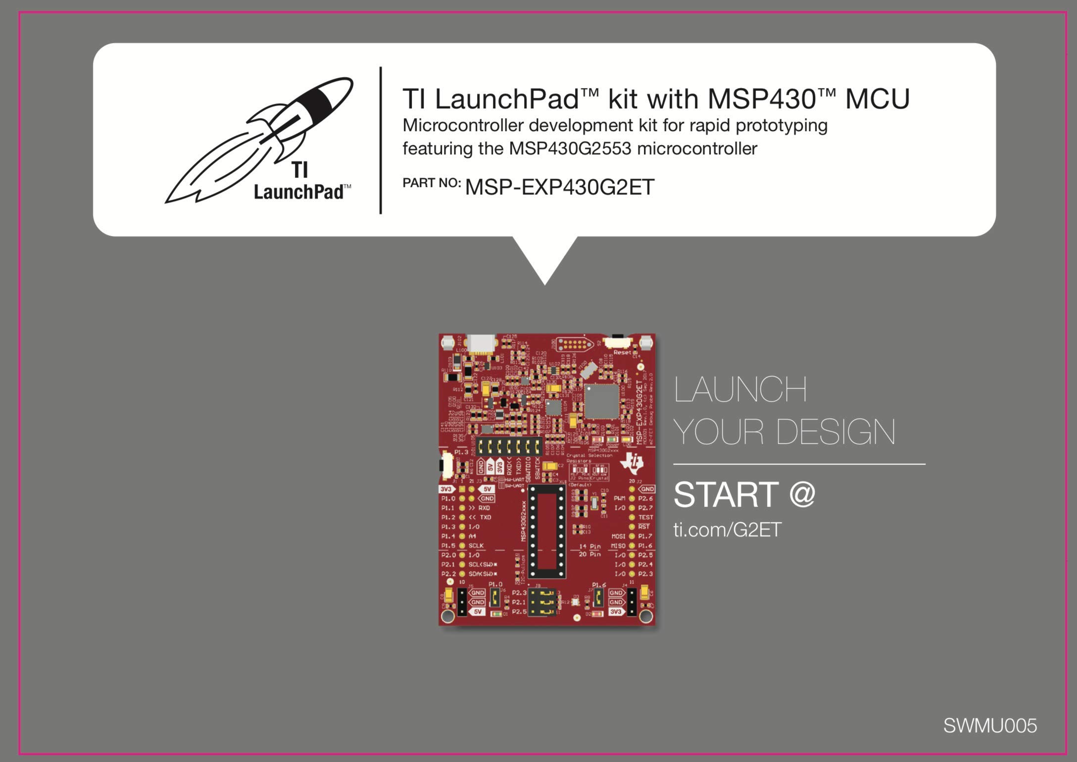 Texas Instruments Value Line MSP430 LaunchPad - MSP-EXP430G2ET, 14-/20-pin DIP (N) Socket