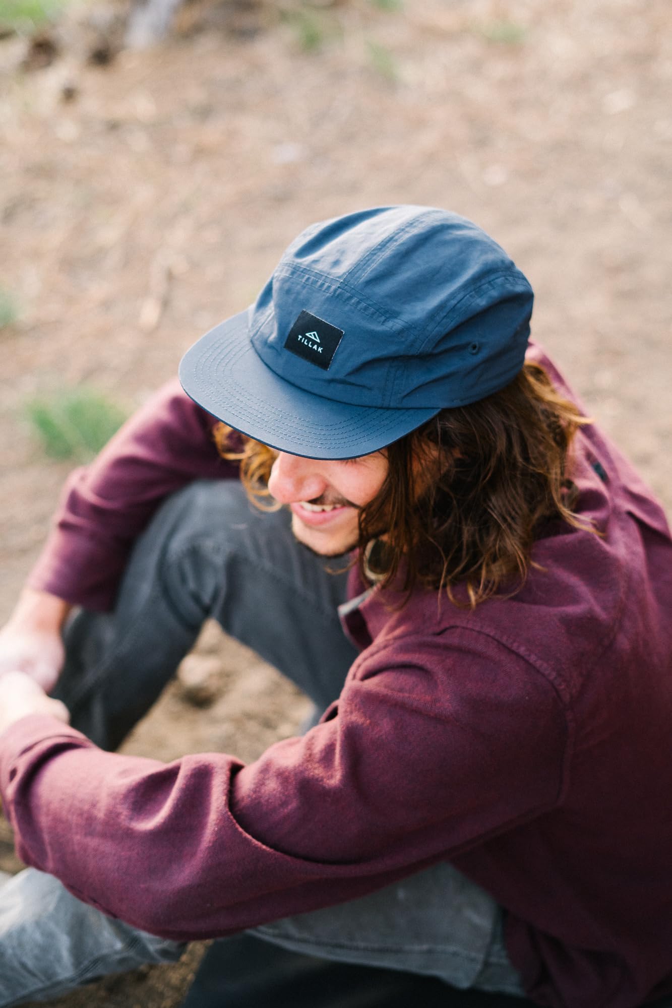 Tillak Wallowa Camp Hat, Lightweight Nylon 5 Panel Cap with Snap Closure (Midnight Blue)