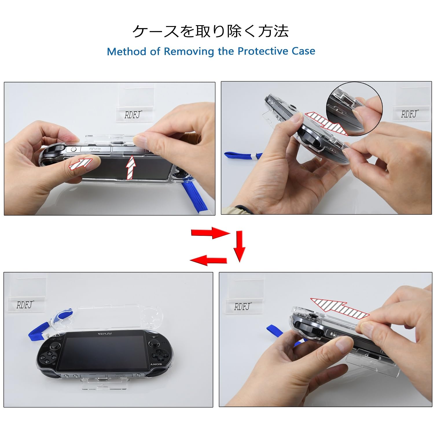 RDFJ Full Cover Compatible with PSVita PCH-1000 Crystal Clear Hard Case for PSVita1000