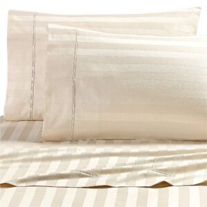 wamsutta dream zone stripe 1000-thread-count pimacott queen sheet set in ivory