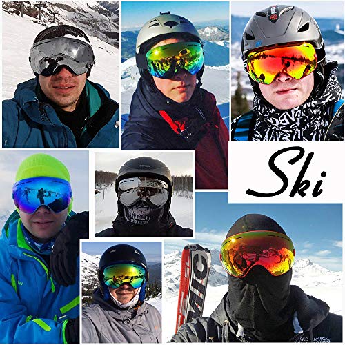 SPOSUNE Ski Goggles Over Glasses - Snow Goggle for Men Women Youth Snowboard Skiing - UV400 Anti-Fog Snowmobile Goggles