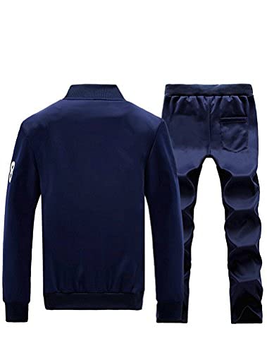 Lavnis Men's Casual Tracksuit Long Sleeve Running Jogging Athletic Sports Set Gray L