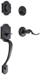 amazon basics handleset with shelby lever - single cylinder - matte black