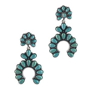 turquoise fanwise delicate dangle metal earring