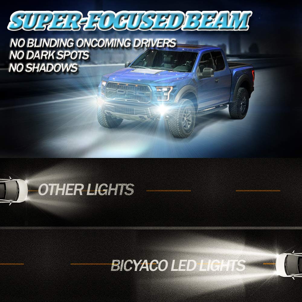 BICYACO Upgrade LED Fog Lights for 2015-2020 Ford F150, 4 Inch LED Fog Light Assembly Kit,36W Waterproof LED Bumper Lamps Set-1 Pair