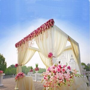 tableclothsfactory 4 post height adjustable canopy chuppah mandap wedding photo - hardware kit only