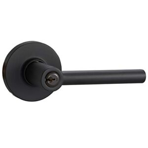 Amazon Basics Contemporary Madison Door Lever, Entry, Matte Black