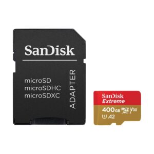 SanDisk 400GB Extreme Uhs-I MicroSDXC Memory Card with SD Adapter