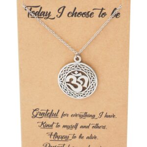 quan jewelry Yoga Necklace Om Pendant, Inspirational Gifts for Women