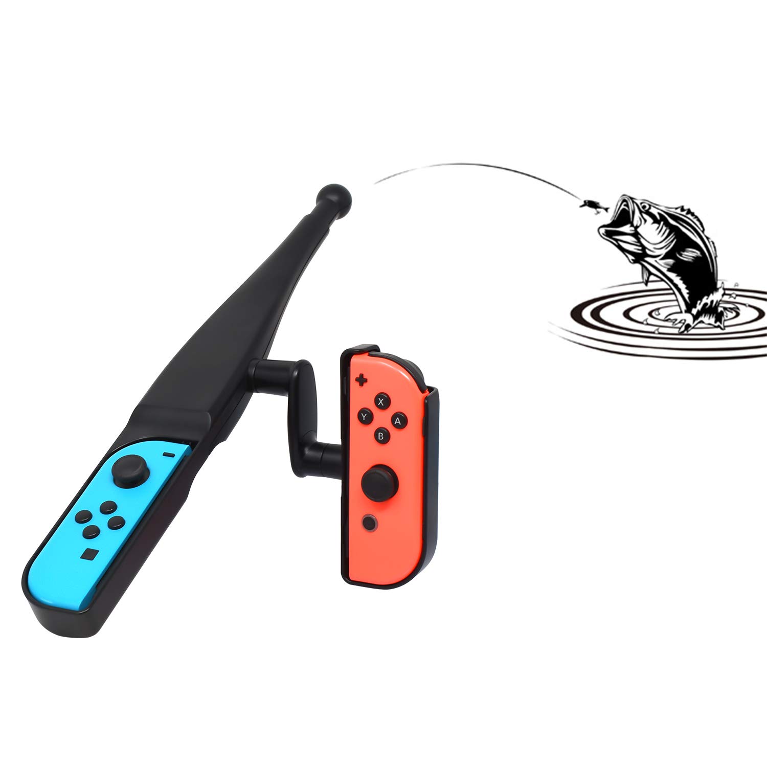 Fishing Rod Compatible with Joy Con,Fishing Game Kit compatible with Nintendo Switch OLED/ Nintendo Switch Bass Pro Shops - the Strike Championship Edition and Legendary Fishing - Standard Edition