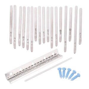 thumb piano keys set kit, bridge saddle and 17 stainless steel keys for kalimba thumb piano diy replacement parts keyboard instrument accessories