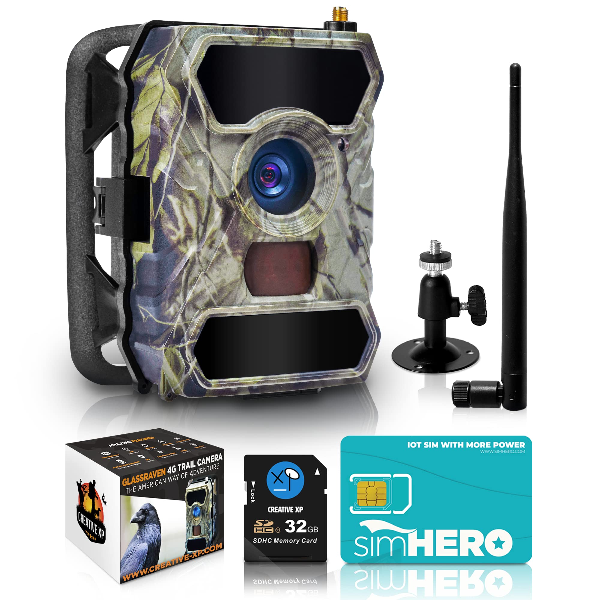 CREATIVE XP Cellular Trail Camera WiFi 16MP 1080P Outdoor Game Camera with No-Glow Night Vision Motion Activated IP54 Waterproof for Hunting or Property Security, 4G Plus