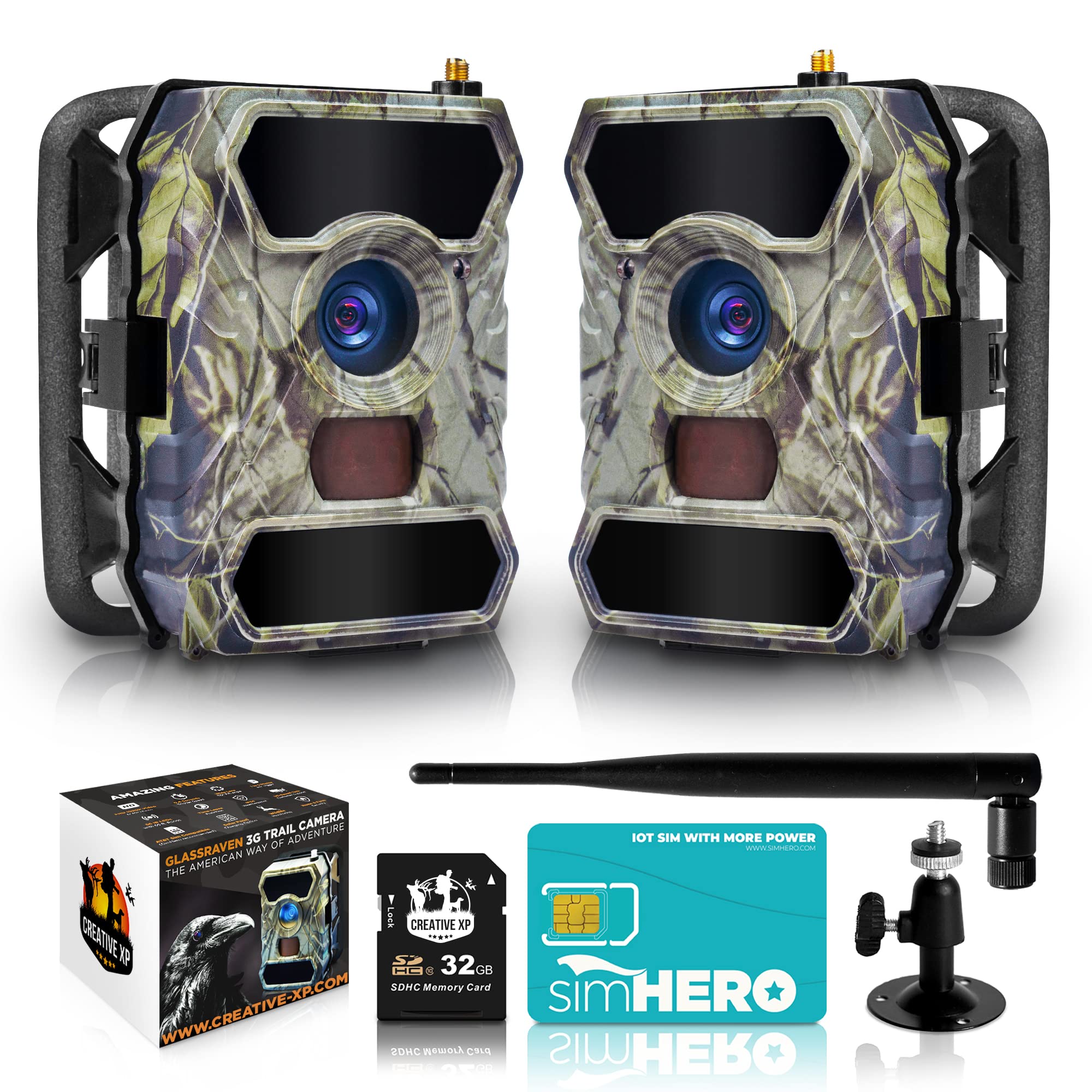 CREATIVE XP Cellular Trail Camera WiFi 16MP 1080P Outdoor Game Camera with No-Glow Night Vision Motion Activated IP54 Waterproof for Hunting or Property Security, 4G Plus