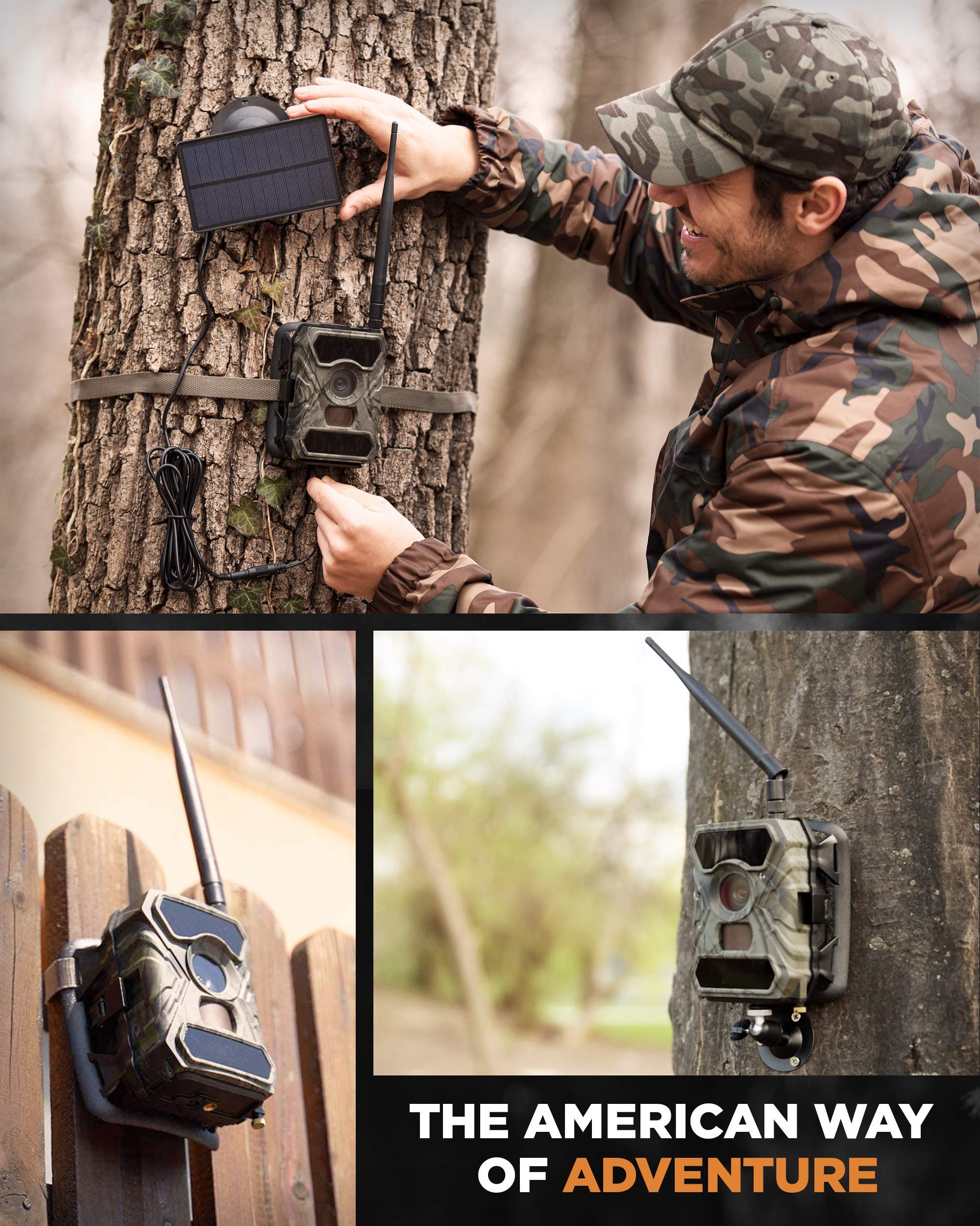 CREATIVE XP Cellular Trail Camera WiFi 16MP 1080P Outdoor Game Camera with No-Glow Night Vision Motion Activated IP54 Waterproof for Hunting or Property Security, 4G Plus