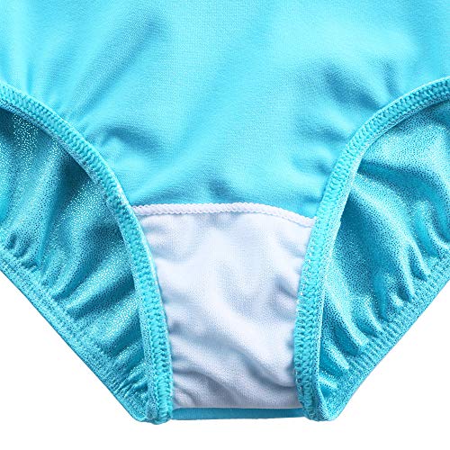 BAOHULU Gymnastics Leotards for Little Girls Stiching Ribbons One-piece Dance Outfit B164_LightBlue_6A