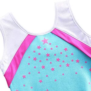 BAOHULU Gymnastics Leotards for Little Girls Stiching Ribbons One-piece Dance Outfit B164_LightBlue_6A