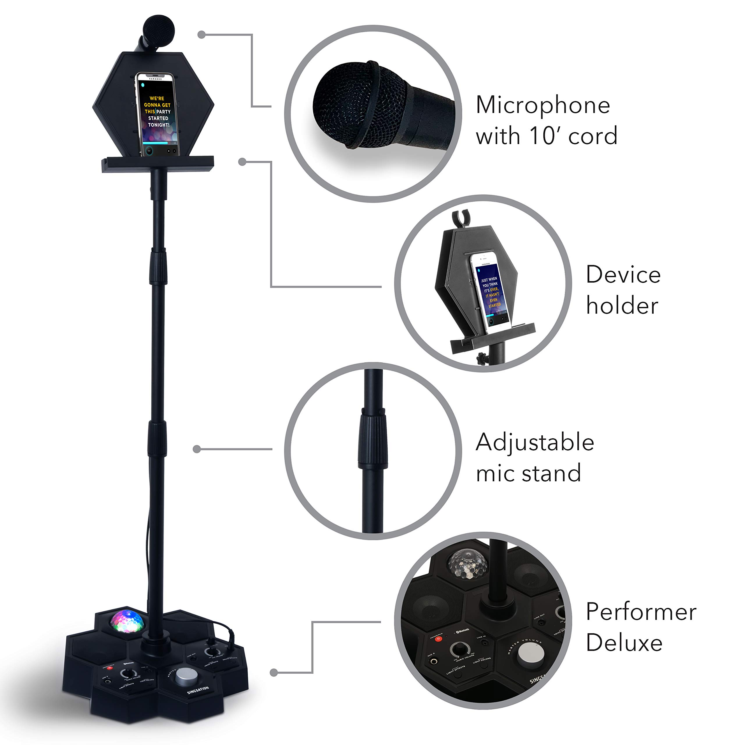 Karaoke Machine - SINGSATION All-In-One Karaoke System & Party Machine - Performer Speaker w/Bluetooth Microphone Sing Stand - No CDs! - Kids or Adults. YouTube your Favorite Karaoke Videos & Songs