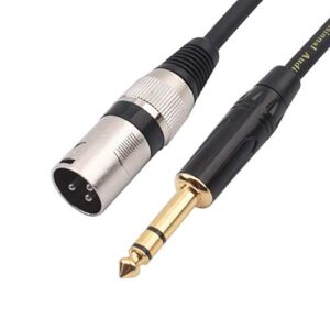 disino 1/4 inch trs to xlr male balanced signal interconnect cable quarter inch to xlr patch cable - 3.3 feet